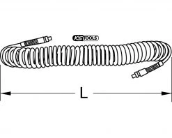 KS Tools Outils Pneumatiques 515.3340 PU Tuyau Spiralé Pour L'air, Ø 10mm 8 Mtr.